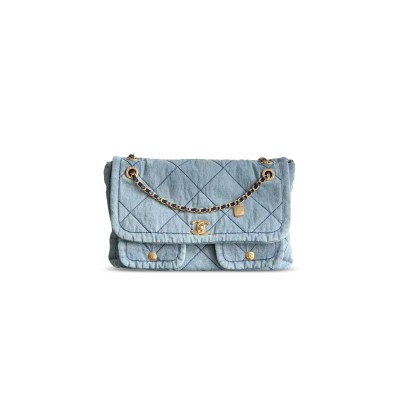 CHANEL 25K DEMIN FLAP BAG 121385 (35*29*5cm)